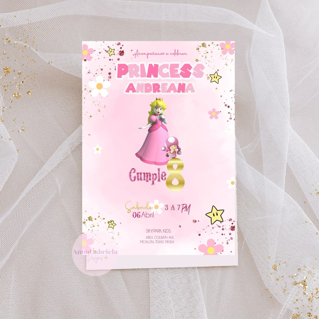 Princess Peach Digital Invitation