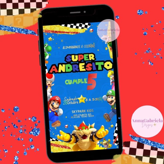 Super Mario Digital Invitation